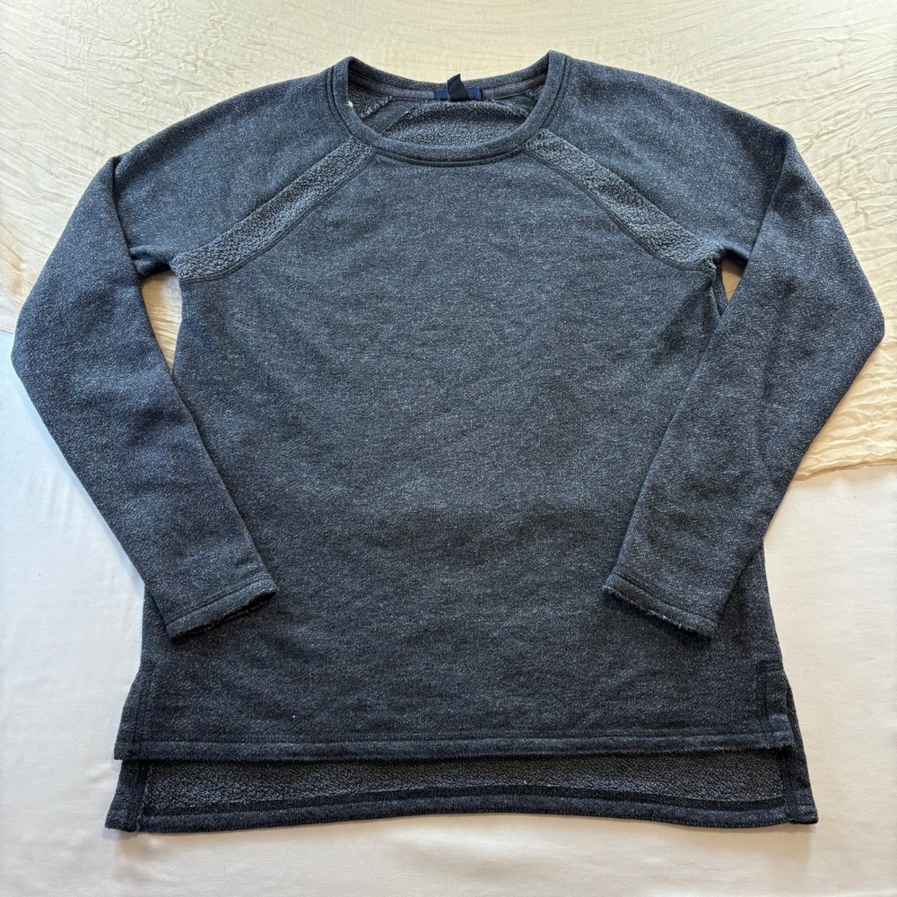 Gap Women's Boho Peasant Scoop Neck Gray Cozy Long Sleeve Top Size S